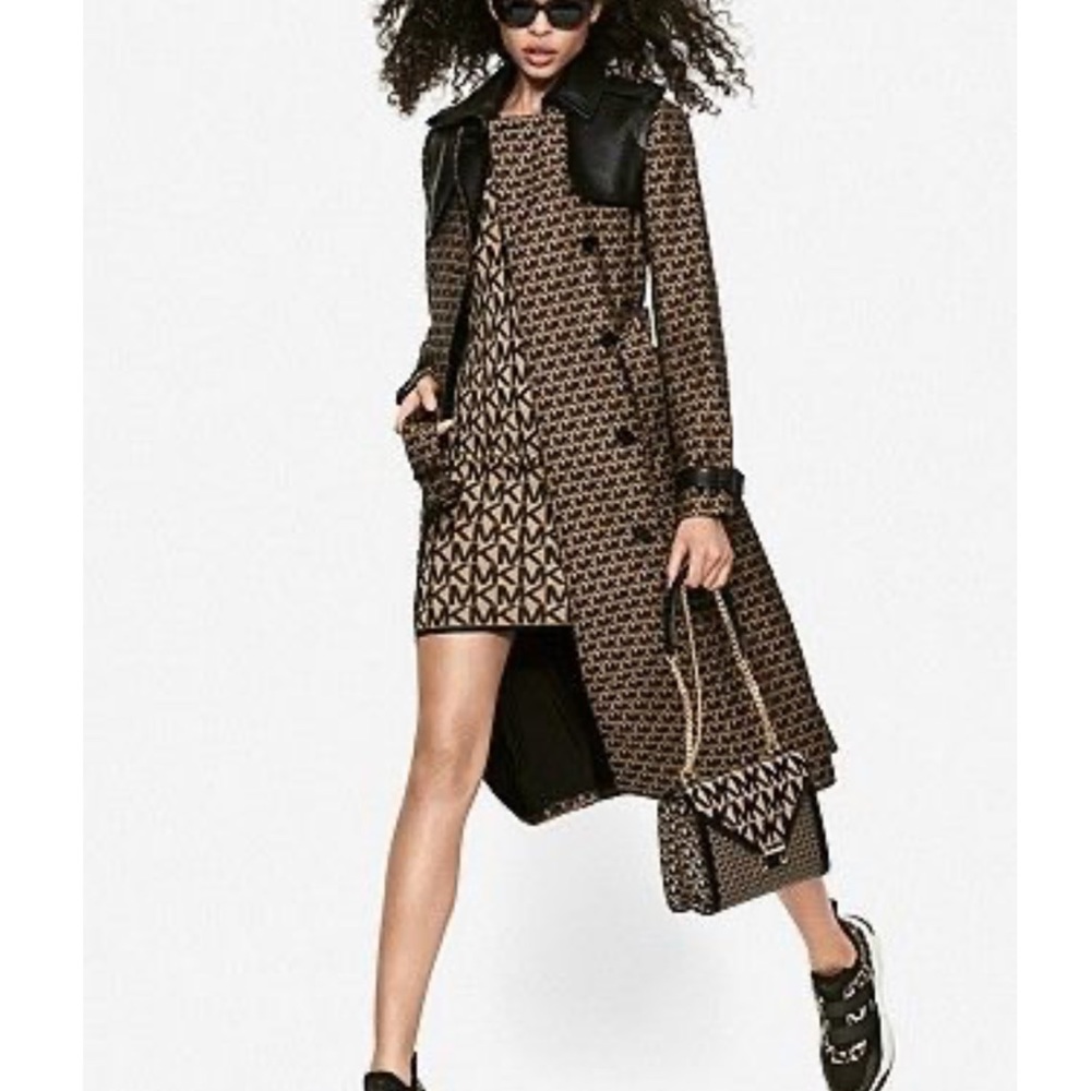 Micheal Kors. Logo jacquard trench coat! Worn once!